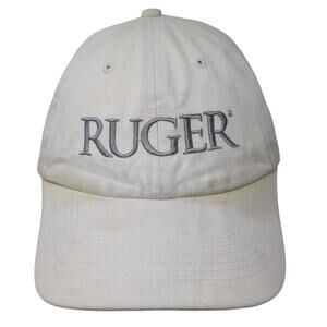 Ruger Strapback Baseball Cap White One Size Adjustable Embroidered Shasta Wear
